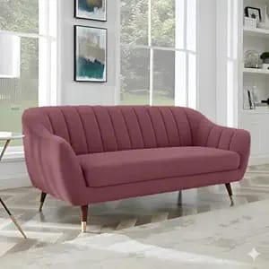 amata marino3 seater mauve colour suede velvet fabric sofa product image from Amazon