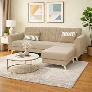 adorn india premium luster 4 seater l shape sofa set velvet product image from Amazon