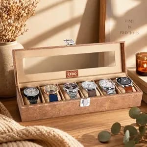 ledo luxury watch box organizer 6 slot display case product image from Amazon