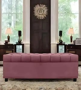 amata eagle 2 seater ottoman pouffe mauve colour suede product image from Amazon