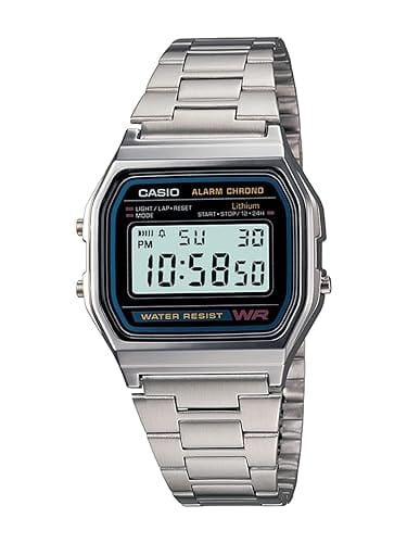 Casio Vintage A158WA-1DF Black Digital Dial Silver product image from Amazon