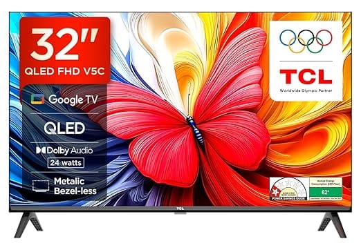 TCL 80 cms 32 inches V5C Series Full HD Smart QLED Google product image from Amazon