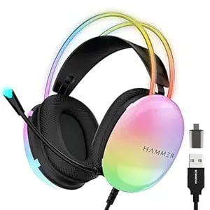 HAMMER Blaze Wired Over Ear Gaming Headphones Mic 50mm product image from Amazon