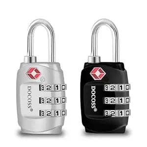 DOCOSS-Set 2-331-Metal TSA Locks luggageNumber Lock Bag product image from Amazon
