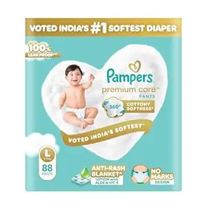 Pampers Premium Care Pant Style Baby Diapers L 88 Count No product image from Amazon