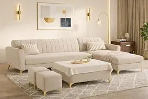 Adorn India Premium Luster 8 Seater L Shape Sofa Set 2 product image from Amazon