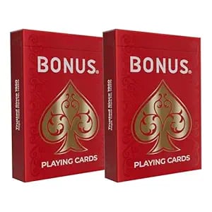Bonus Playing Cards Twin Pack Red Paper Standard Pack 2 product image from Amazon