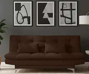Amata Eagle Solid Wood 3 Seater Sofa Cum Bed Brown Suede product image from Amazon