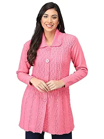 eKools Women Wool Blend Banded Collar Cardigan Cardigans product image from Amazon