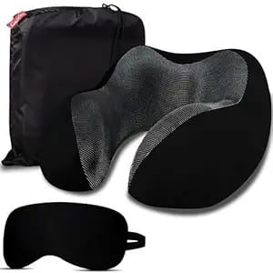 Trajectory Travel Neck Pillow Memory Foam Combo Eye Mask product image from Amazon