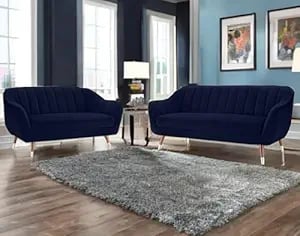 Amata Marino Solid Wood 3 2 Seater Suede Velvet Fabric Sofa product image from Amazon