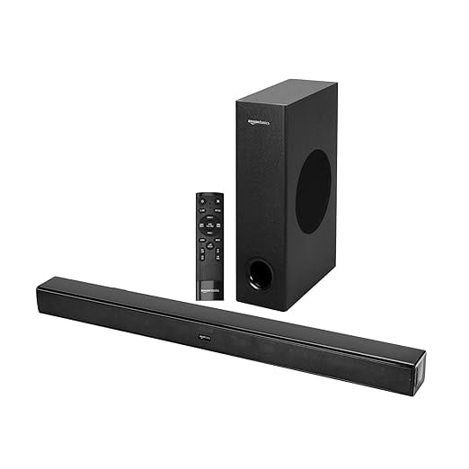 amazon basics Soundbar Wired Subwoofer 90W RMS 2.1 Channel product image from Amazon