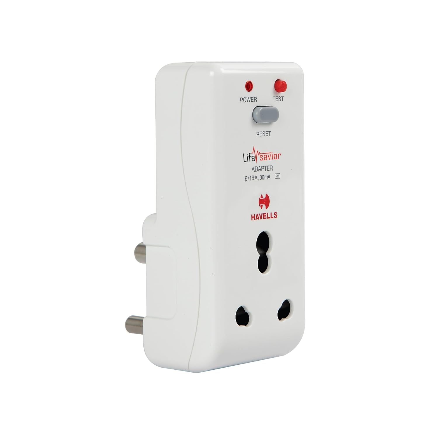 Havells 16 Amp 30ma Prcd Adaptor White - Plastic Body product image