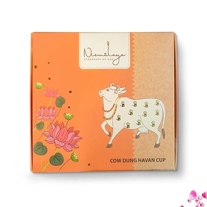 Nirmalaya Organic Cow Dung Havan CupsSambrani Cups 15 pcs product image from Amazon