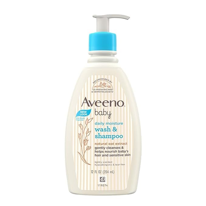 Aveeno Baby Daily Moisture Wash Shampoo 354ml Cleanses hair product image from Amazon