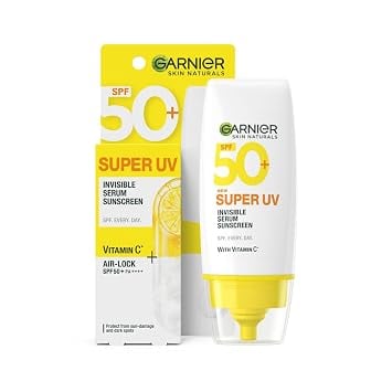 Garnier Super UV Invisible Serum Sunscreen SPF 50 PA UVAB product image from Amazon