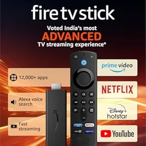 Amazon Fire Stick Alexa Voice Remote includes app controls product image from Amazon