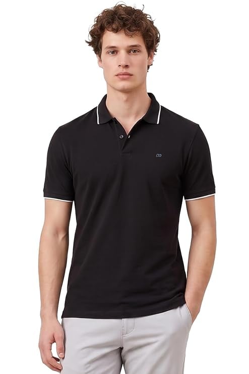 Peter England Men S Snug Fit Solid Polo T-Shirt Coloured product image from Amazon