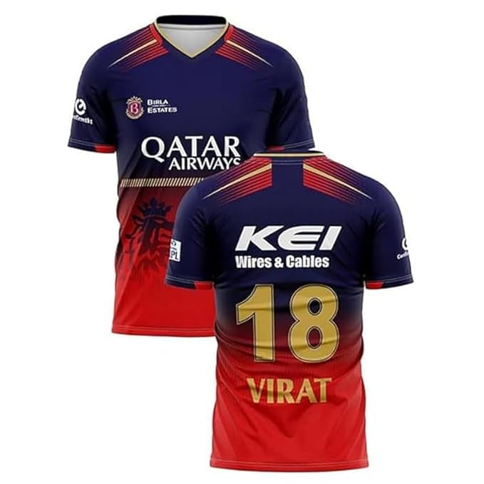 VIRAT KOHLI RED BANGLORE Cricket Jersey Back Print 2025 product image from Amazon