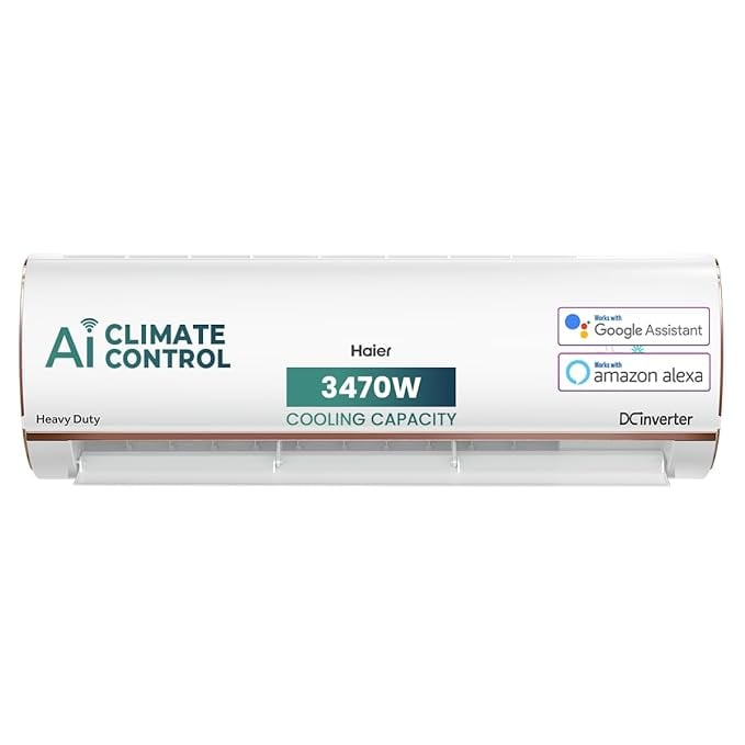 Haier 1 Ton 4 Star AI Climate Control Smart Split AC 3470W product image from Amazon