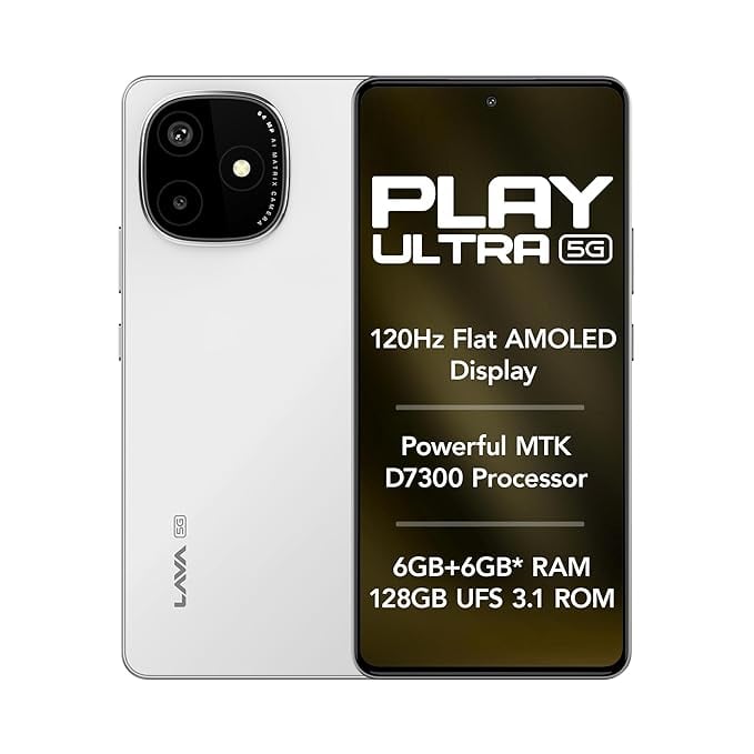 Lava Play Ultra 5G Arctic Frost 66GB RAM 128GB StorageMTK product image from Amazon