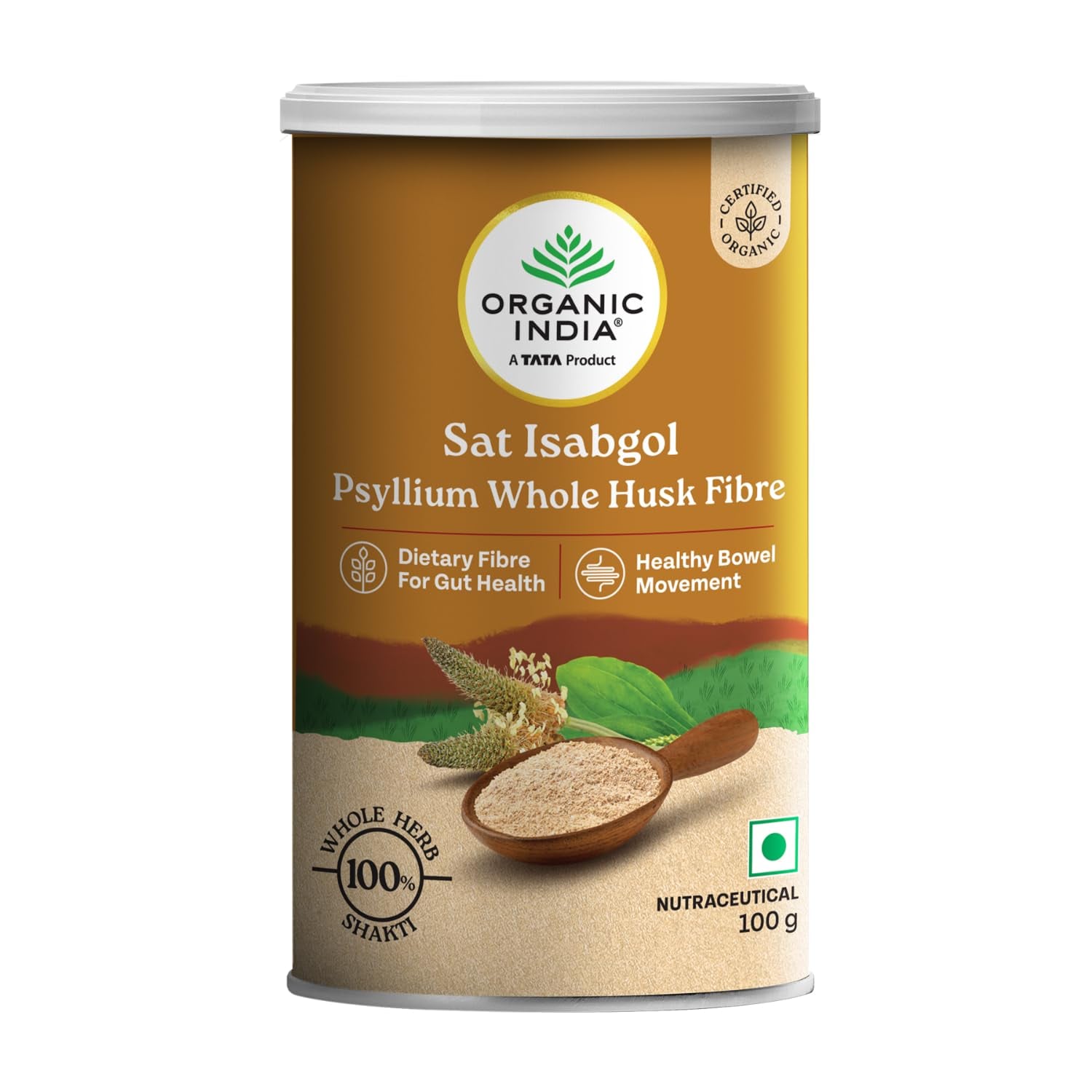 Tata Product - Organic India Sat Isabgol Psyllium Whole product image from Amazon