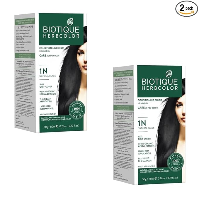 Biotique 2 Herbcolor No Ammonia Conditioning Hair Color 1n product image from Amazon