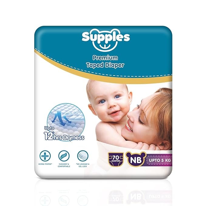 Amazon Brand - Supples Premium Newborn Taped Diapers Derma product image from Amazon
