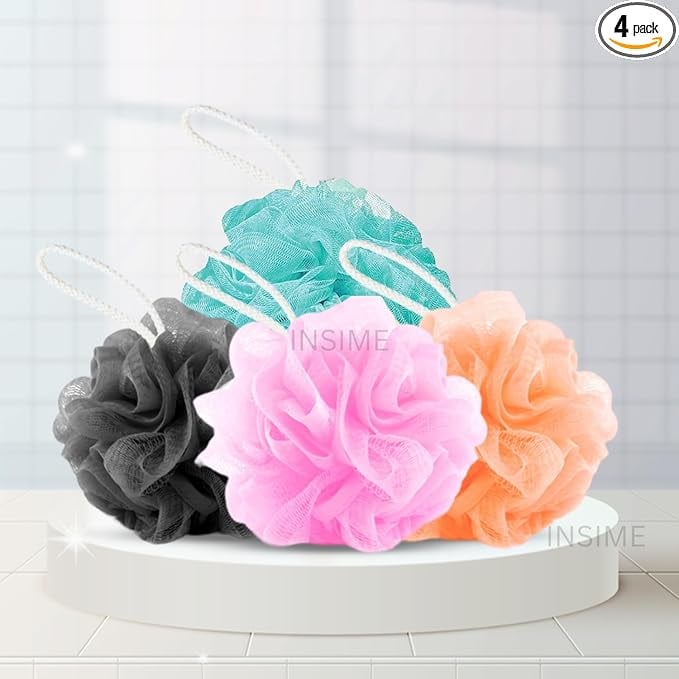 INSIME Body loofah bathing Women Men Kids PACK OF 4 Extra product image from Amazon