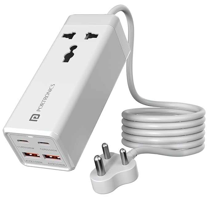 Portronics Adapto Volt 65 65W High Speed 5-in-1 Power Strip product image from Amazon