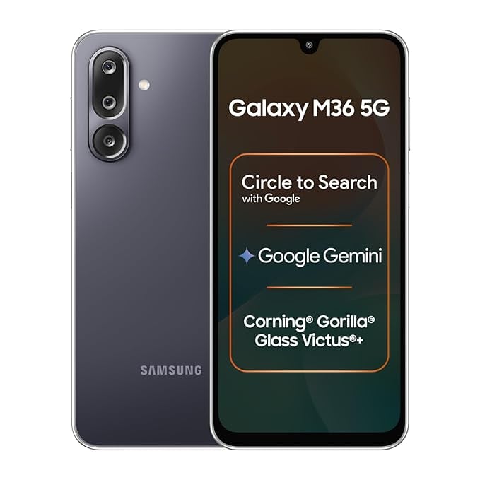 Samsung Galaxy M36 5G Velvet Black 8 GB RAM 128 GB Storage product image from Amazon