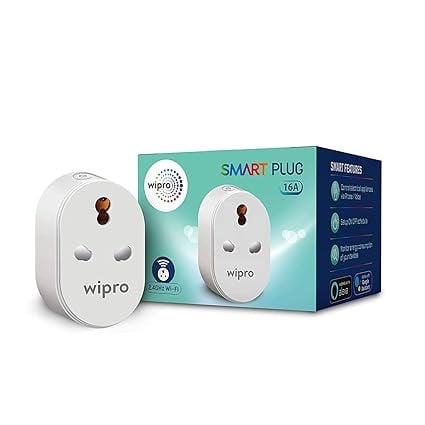 Wipro 16A Wi-Fi Smart Plug Energy Monitoring- Suitable product image from Amazon