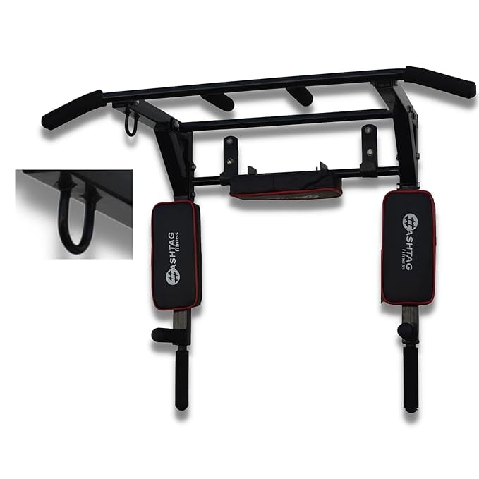 HASHTAG FITNESS Wall mount pull up bar 3 1 dips station product image from Amazon