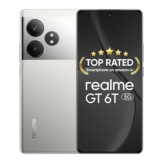 realme GT 6T 5G Fluid Silver12GB RAM512GB Storage Indias product image from Amazon