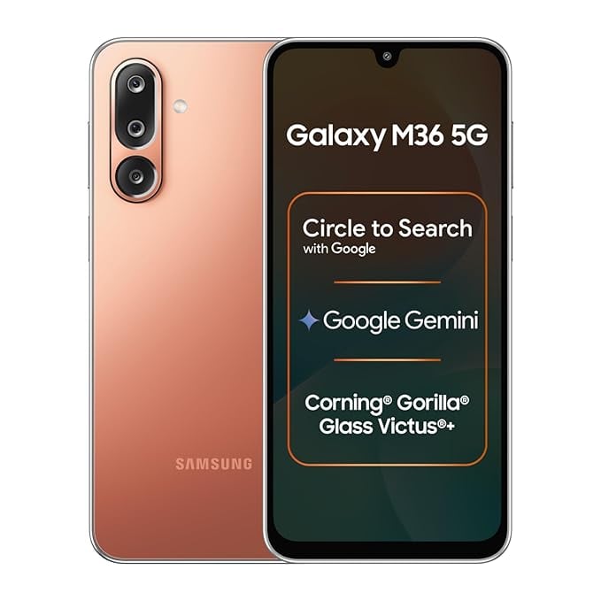 Samsung Galaxy M36 5G Orange Haze 8 GB RAM 256 GB Storage product image from Amazon
