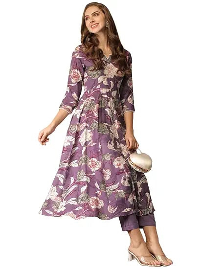 ANNI DESIGNER Womens Cotton Blend Anarkali Printed Kurta product image from Amazon