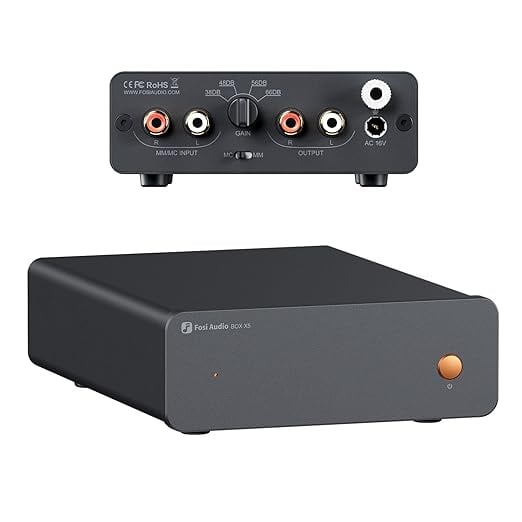 Fosi Audio Box X5 Phono Preamp Turntable Mini Preamplifier product image from Amazon