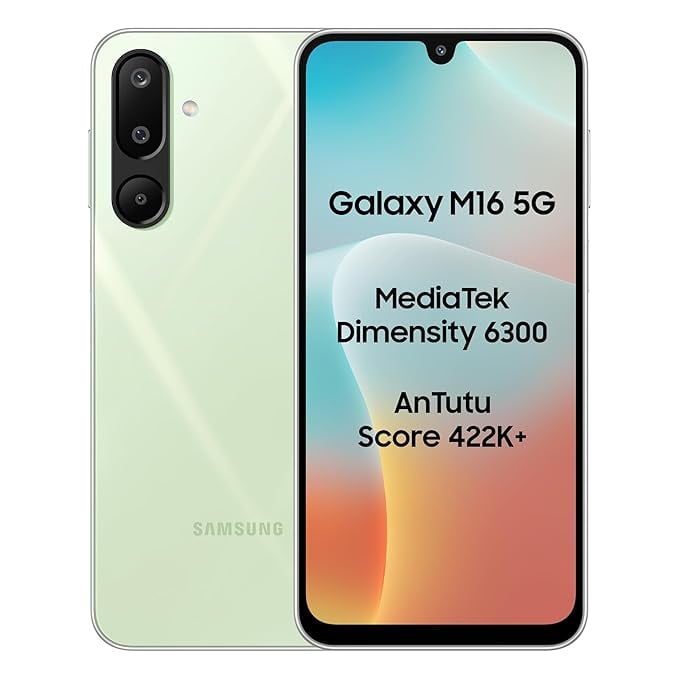 Samsung Galaxy M16 5G Mint Green 4GB RAM 128 GB Storage product image from Amazon