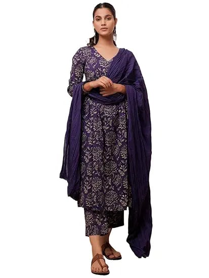 GoSriKi Womens Rayon Blend Anarkali Printed Kurta Pant product image from Amazon