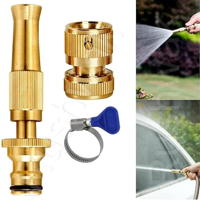 Rushwak Brass Water Spray Nozzle Suitable 12 Hose Pipe product image from Amazon