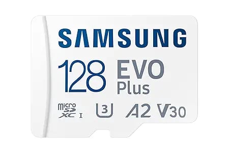 SAMSUNG EVO Plus 128GB Micro SDXC wSD Adaptor Up-to 160MBs product image from Amazon
