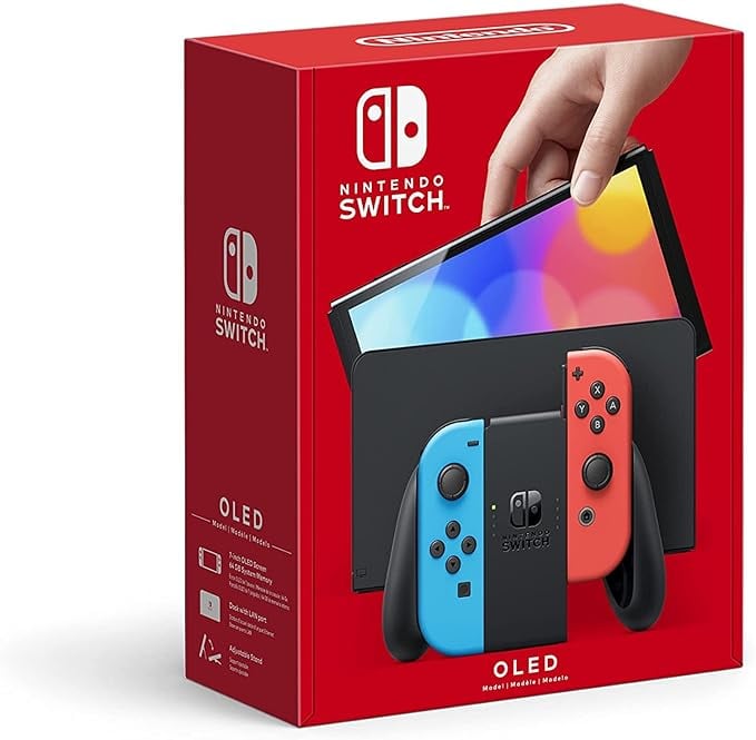 Nintendo Switch OLED Joy-Con Gaming Console - Neon Blue Red product image from Amazon