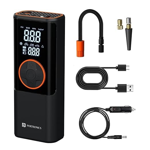 Portronics Vayu 4.0 Tyre Inflator 2-in-1 Rechargeable product image from Amazon