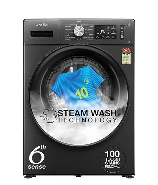 Whirlpool 9 Kg Steam Wash Technology 5 Star Inverter Front product image from Amazon