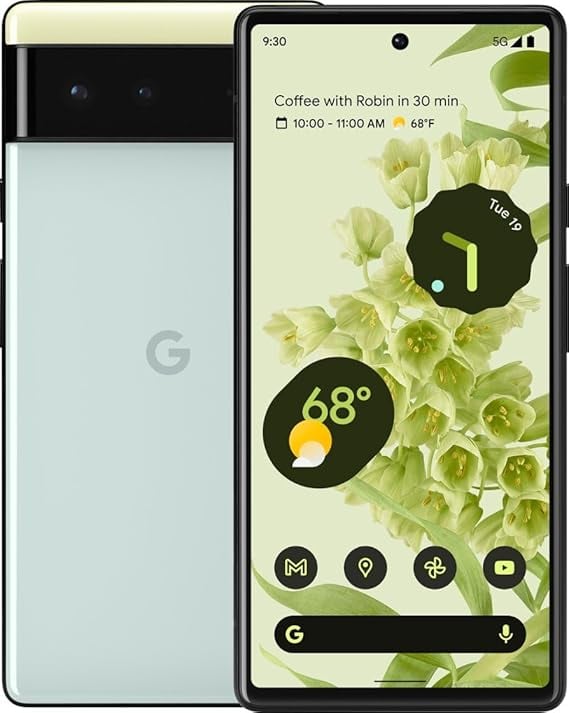 Google Pixel 6 5G Sorta Seafoam 8GB RAM 128GB Storage - product image from Amazon