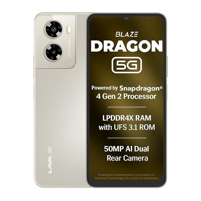 Lava Blaze Dragon Golden Mist 44GB RAM 128 GBSnapdragon product image from Amazon