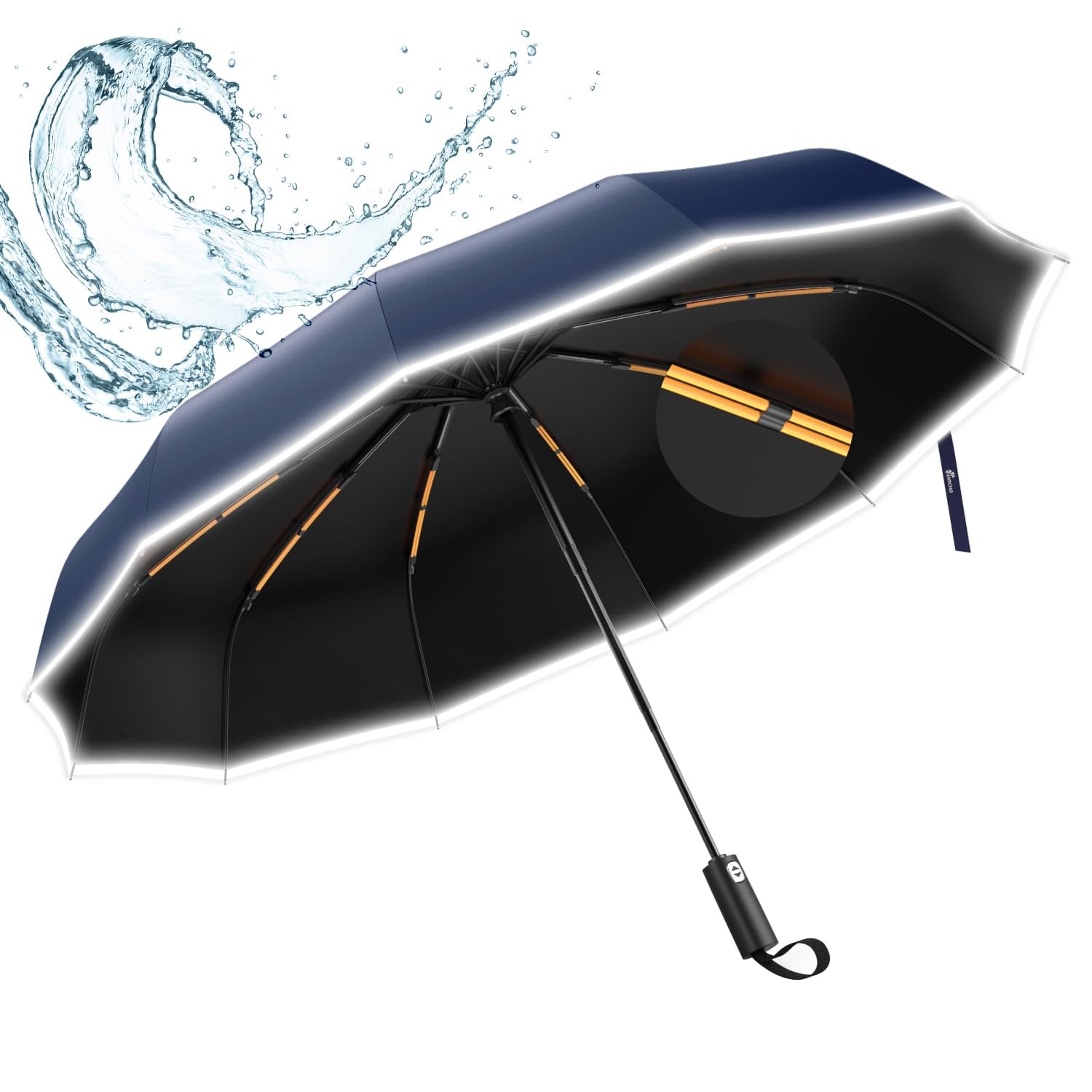 ANYCHO Big Umbrella Men 3 Fold Reflective Stripe Travel product image