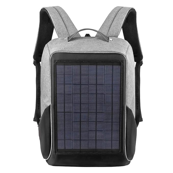 SARRVAD Grey-Black Hiking Solar Backpack 10W USB Port 20L product image from Amazon