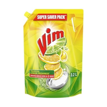 Vim Dishwash Liquid 3.2L Removes 100 Odours Grease 1 wash product image from Amazon