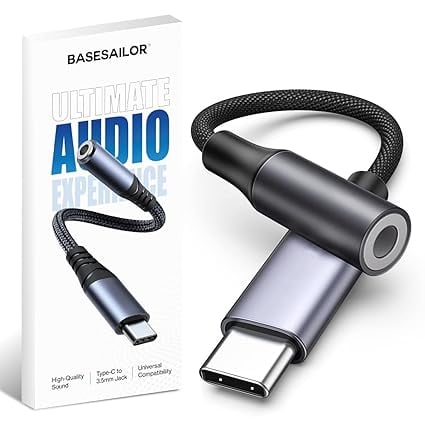 Basesailor Type-C 3.5mm Audio Jack Adapter DAC iPhone 15 product image from Amazon